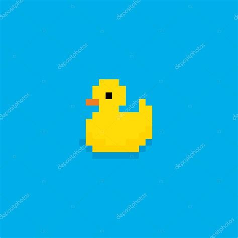 Pixel art yellow bath duck — Stock Vector © chuckchee #85432618