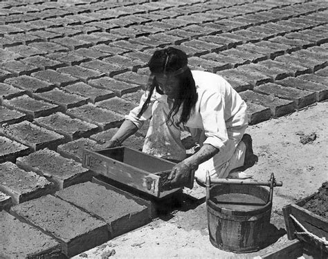 Indians Making Adobe Bricks Photograph by Underwood Archives