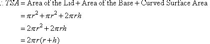 Total Surface Area of a Cylinder