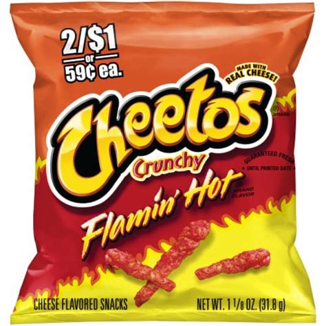 Cheetos Crunchy Flamin' Hot Cheese Flavored Snacks, 1.13 oz - Fred Meyer