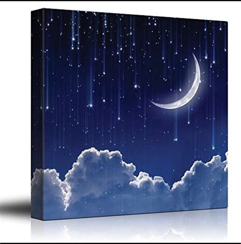 Handmade Acrylic Night Sky Painting Moon Galaxy and Clouds - Etsy New ...