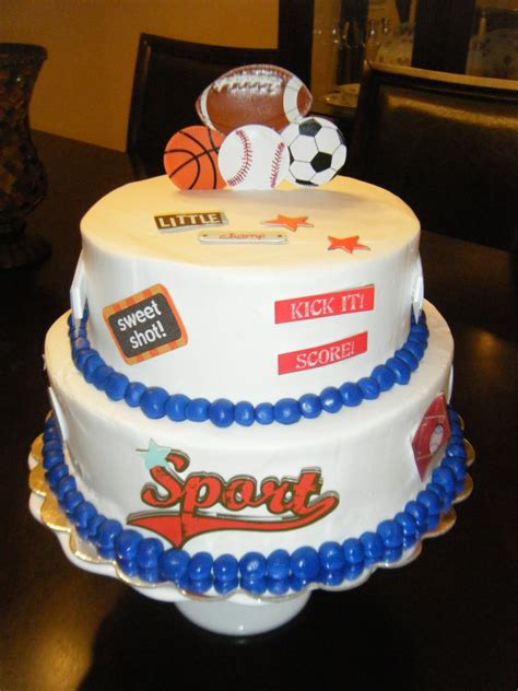 Jessica's Cakealicious Cakes: Sports Themed baby shower cake