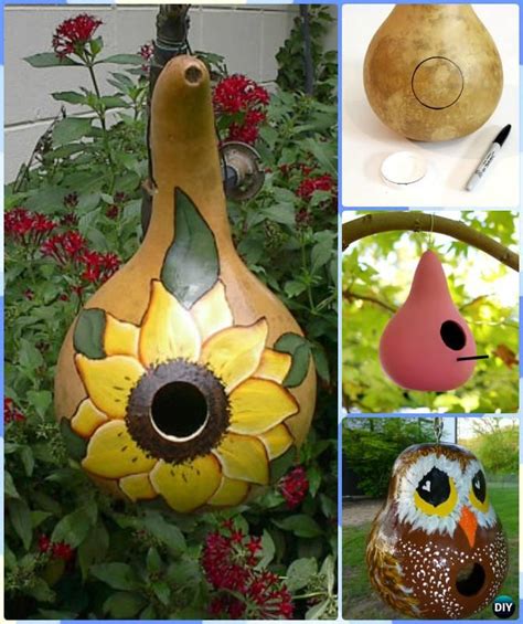 DIY Gourd Bird House Instruction-DIY Gourd Craft Projects Arts And Crafts For Adults, Easy Arts ...