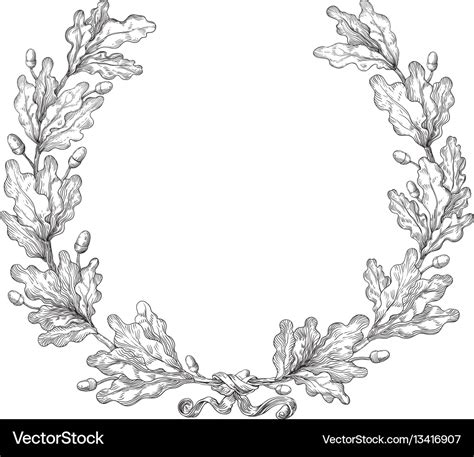 Oak wreath Royalty Free Vector Image - VectorStock