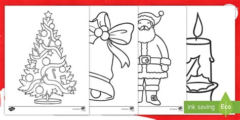 Christmas Coloring Sheets (teacher made) - Twinkl