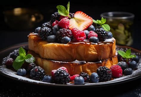 Premium AI Image | French toast with berries