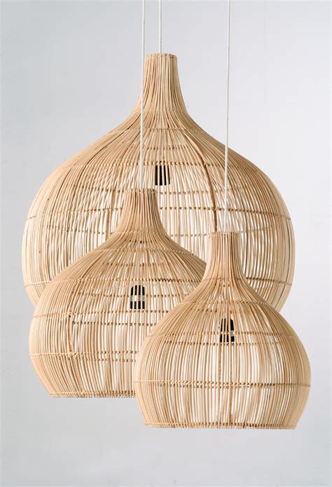 Rattan Drop Pendants | Piment Rouge Custom Lighting Project