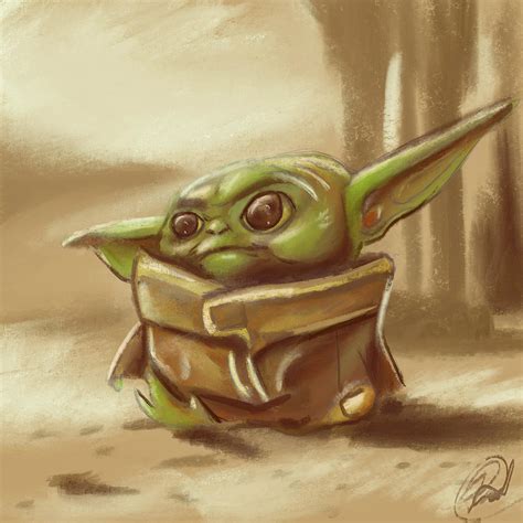 [2D] Baby Yoda Fan Art : r/drawing