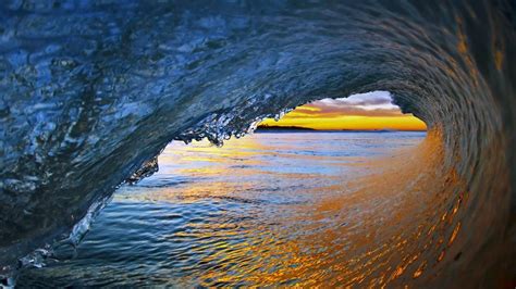 sunset from the barrel of a wave via @bing wallpaper Surfing Wallpaper ...