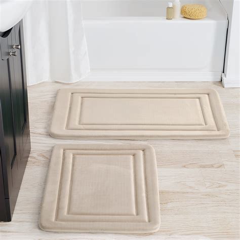 Mainstays 2 Piece Beige Memory Foam Bath Rug Set, Available in Multiple Colors - Walmart.com