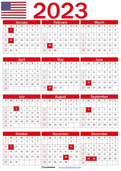 2023 Calendar With Public Holidays