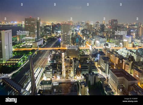 Night view of Tokyo skyline, long exposure Stock Photo - Alamy