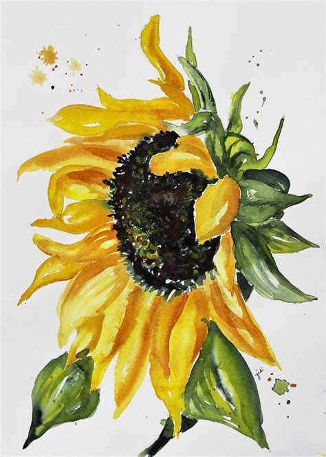 Simple Sunflower Painting Tutorial - SUNFLOWER