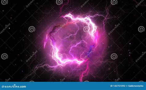 Purple Plasma Lightning in Space Stock Illustration - Illustration of pink, field: 142751092