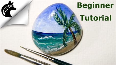 Rock Painting Tutorial For Beginners Beach - YouTube