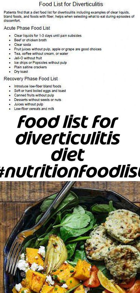 food list for diverticulitis diet #nutritionfoodlist Whole30 food list ...