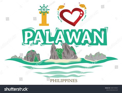 Palawan Philippines Tourism Concept Editable Clip Stock Vector (Royalty ...