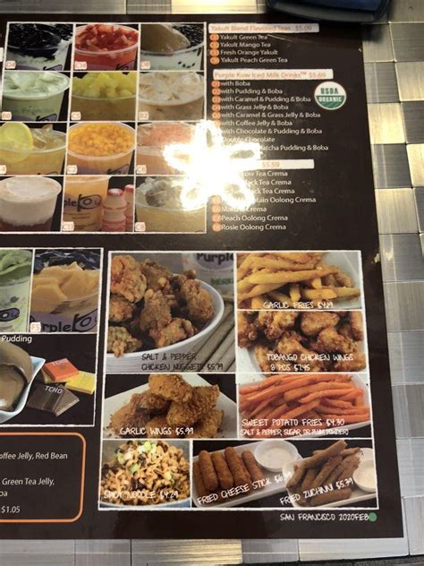 Menu at Purple Kow, Concord