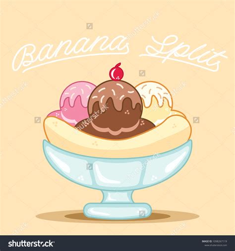 Banana Split Vector Stock Vector (Royalty Free) 1098267119 | Shutterstock