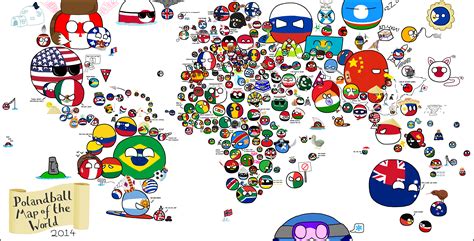 Colorful 2014 Year Artwork Polandball Countryballs Map Wallpaper ...