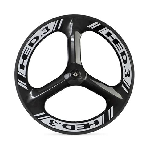 HED 3 Tri Spoke Clincher Carbon Fiber Track Bike Front Wheel Bicycle Wheels-in Bicycle Wheel ...