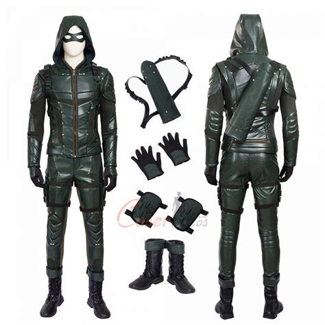 Green Arrow Costume Arrow Season 5 Cosplay Oliver Queen Full Set High ...