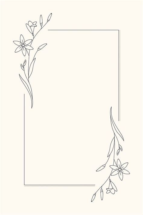 Hand drawn flower frame background vector | premium image by rawpixel.com / katie | Hand drawn ...