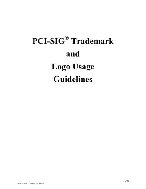 PCI-SIG Trademark and Logo Usage Guidelines