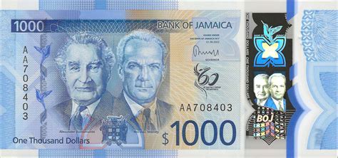 Jamaica new polymer 1,000-dollar note (B254a) confirmed – BanknoteNews