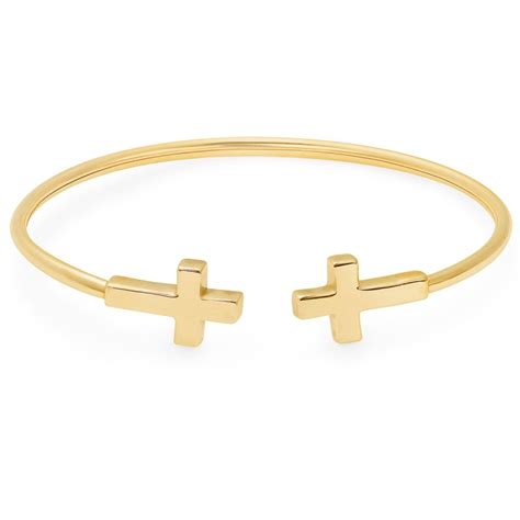 Cross Pull Chain Bracelet - Cross Charm Bangle - The Untidy Closet