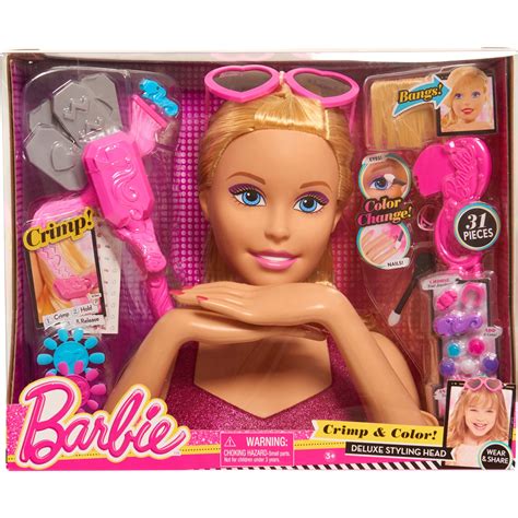 Barbie Color and Crimp Styling Head, Blonde - Walmart.com