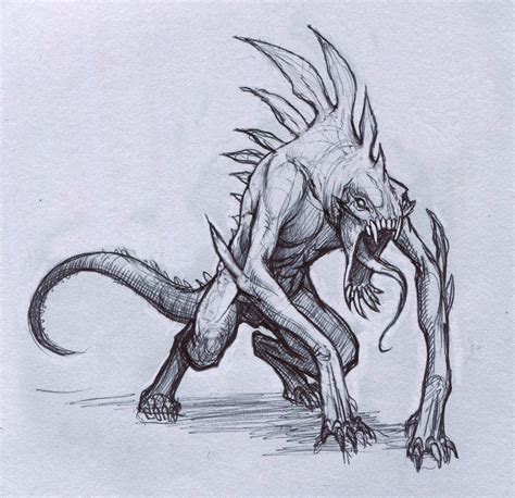 Reptile Creature by Mavros-Thanatos.deviantart.com on @deviantART | Creature drawings, Mythical ...