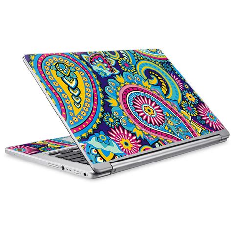 Skin Vinyl Sticker Cover Decal for Acer Chromebook R13 Laptop Notebook -Colorful Paisley Mix ...