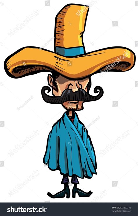 Cartoon Mexican Wearing Huge Sombrero Islolated Stock Vector 73297342 ...