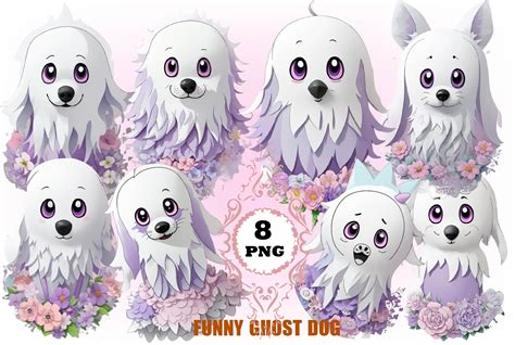 Funny Ghost Dog Halloween Clipart Graphic by bundle queen · Creative Fabrica