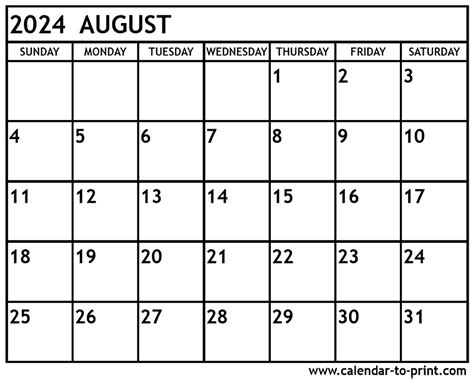 August 2024 Calendar With Holidays Usa - Easy to Use Calendar App 2024