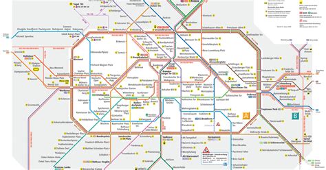 Map of Berlin subway, underground & tube (u bahn): stations & lines