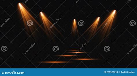 Set of Vector Spotlights. Various Forms of Light. Stage Spotlights. Light Effects. Glow Light ...