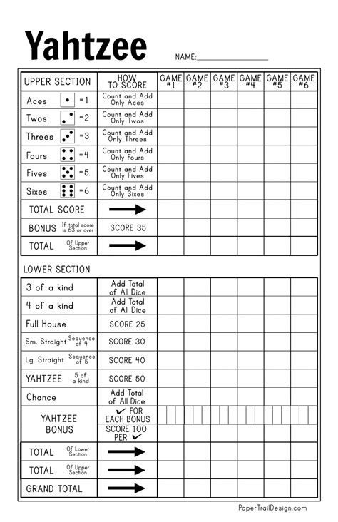 Printable Yahtzee Score Sheets - Printable Form, Templates and Letter