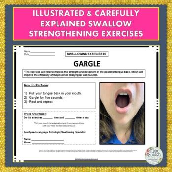 SWALLOWING EXERCISES AND HANDOUTS ON ASPIRATION & DYSPHAGIA | TPT