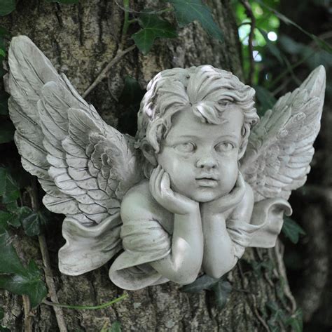 Cherub Angel Resting on Hands Wall Sculpture - Prezents.com