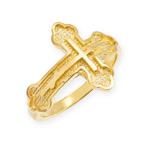 Gold Eastern Orthodox Cross Ring | Eastern Orthodox Cross Ring | Russian Cross