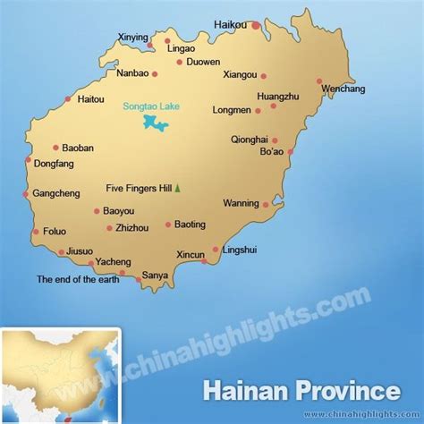 Hainan Map, Map of Hainans Tourist Attractions and Cities