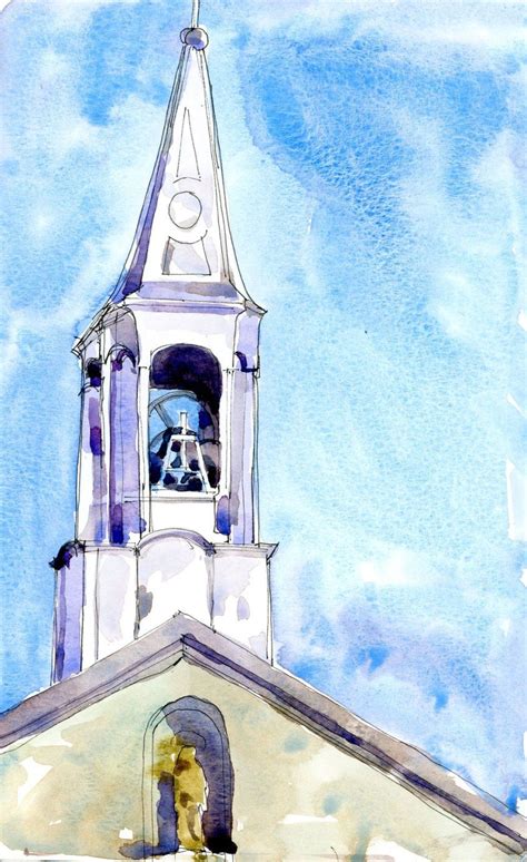 Church bells | Sketch book, Urban sketching, Beautiful artwork