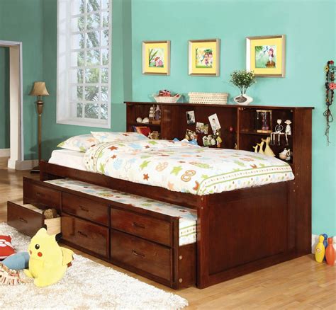 Hervey Captain Twin Trundle Storage Bed from Furniture of America ...