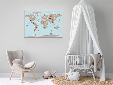 World Map With Animals Kids Animal World Map Printable | Etsy