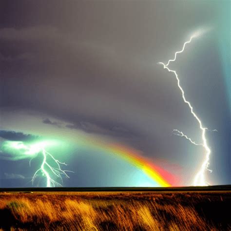 Crazy Rainbow Lightning Storm Graphic · Creative Fabrica