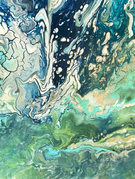 Acrylic Pour Sea Foam Painting Fluid Art Abstract | Etsy