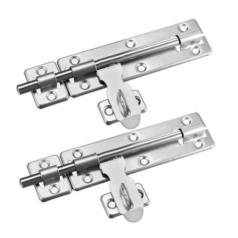 Uxcell 8" Sliding Gate Latch Stainless Steel Polishing, with Padlock ...