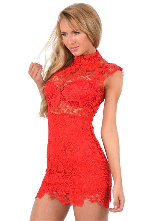 Elegant red lace dresses - Seovegasnow.com